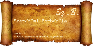 Szerémi Borbála névjegykártya