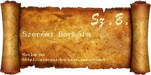Szerémi Borbála névjegykártya